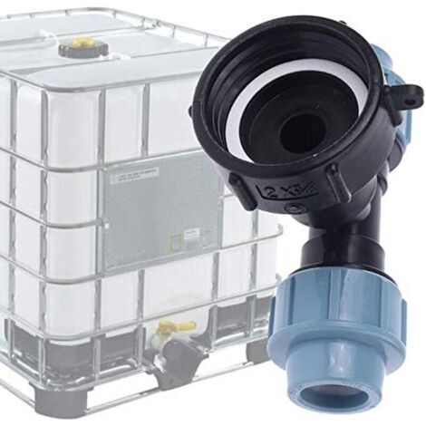 Lot de 3 Adaptateur de réservoir IBC S60 x 6 - Raccord en T pour raccord de tuyau d'eau - Sortie en T (sortie en té 25mm) (1/3)