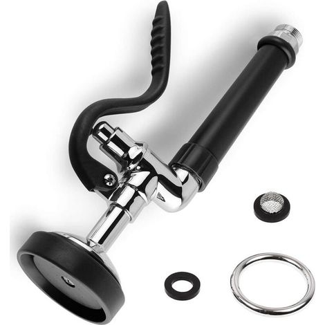 Pulvérisateur de pré-rinçage pour évier, robinet de remplacement pour robinet d'évier commercial, poli haute pression, noir (1/5)