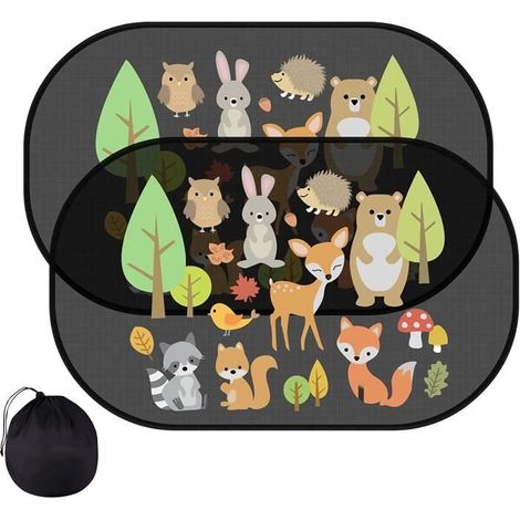 Pare-Soleil Voiture - ZGEER - 47x32 cm - Anti UV - Motif Animaux - Électrostatique