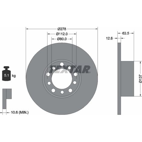Lot de 2 Disques de frein Textar 92009500 MERCEDES-BENZ 1144210012 1154211412