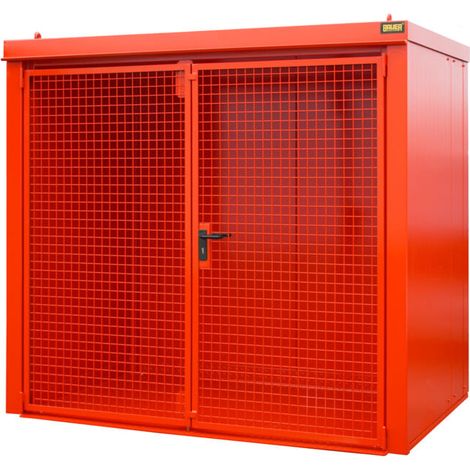 Bauer Südlohn Conteneur pour bouteilles de gaz GFC-B M3, peint, rouge feu