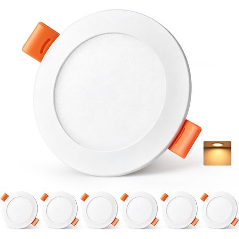 Spots Encastrables LED 230V, 5W 2700K, IP44, Blancs, Lot de 6 (1/5)