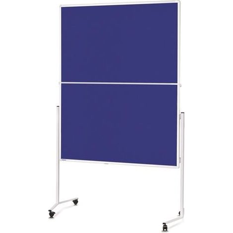 Magnetoplan Moderationstafel mit weißem Rahmen, klappbar, Filz blau, 1200 x 1500 mm (1/2)