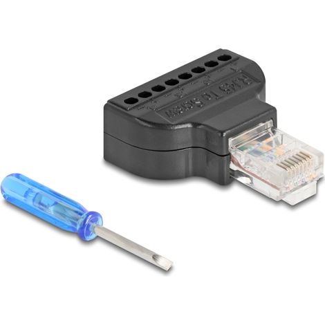 Delock RJ45 macho a bloque de terminales con destornillador Cat.5e