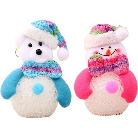 Set mit 2 LED-Leuchten: Schneemann und Bär (1/3)