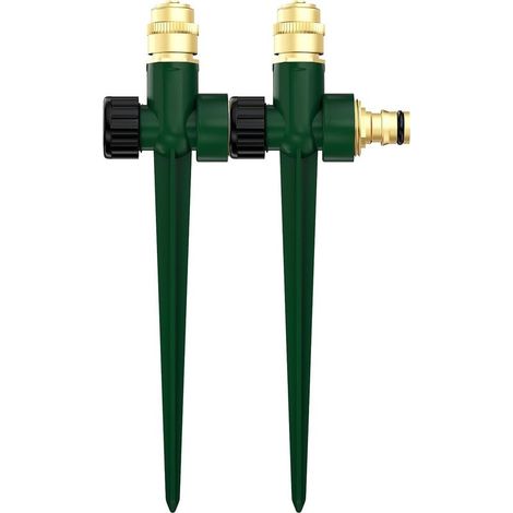 Lot de 2 arroseurs de pelouse en métal pour Jardin,arroseur Automatique pour Le Jardin sur Piquet,Couverture à 360 degrés, Grande Surface pour l'arrosage de la pelouse (1/5)