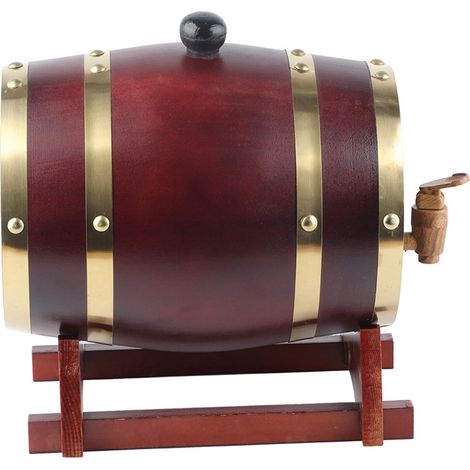 3-Liter-Weinfass aus Kiefernholz – Zubehör für Heimbrauer, Bierbrauausrüstung, Dunkelbraun
