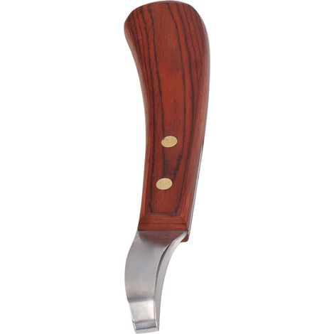 Couteau de Maréchalerie Professionnel Rainette pour Sabots de Chevaux Manche en Bois Outil de Parage pour Équidés