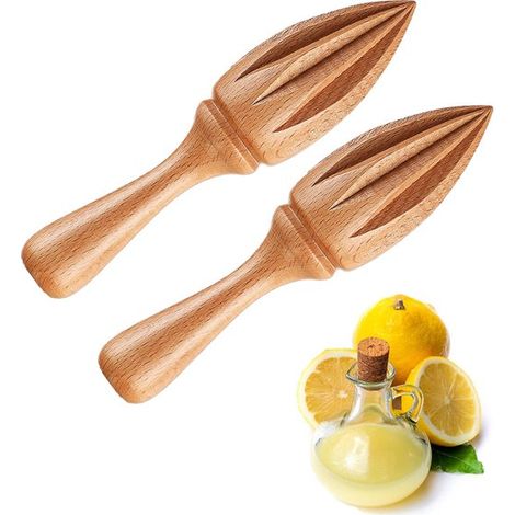 Spremiagrumi a 2 pezzi, spremiagrumi per agrumi, spremiagrumi per lime, spremiagrumi manuale, spremiagrumi in legno, utensile da cucina per limoni, lime, mandarini, barrette, ecc. (1/5)