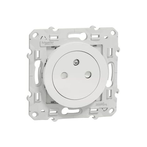 Schneider Electric – Prise de courant affleurante 2P+T blanc – Fixation par vis – Raccordement 1 x 1,5mm² – 16A 250V – IK04 IP21D (1/5)