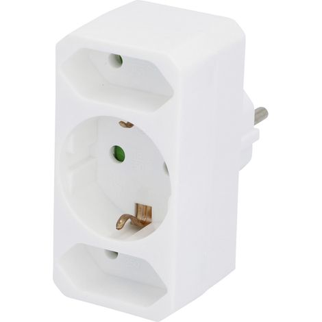 Schutzkontakt-Euroadapter 1xSchutzkontakt 2xEuro weiß Stecker & Kupplungen (1/3)