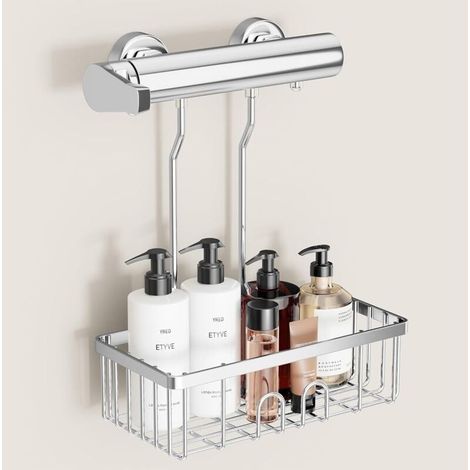 Shower shelf without drilling - hanging shower shelf - shampoo holder for the shower - no drilling - shower shelf made of SS304 stainless steel - 30 x 13 x 8.5 cm (1/4)