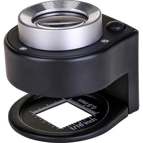 Loupe de bureau portable 30x éclairée avec 6 sources de lumière et échelle pliable, idéale pour l'analyse des textiles, des bijoux, des pièces de monnaie, des timbres et des devises (1/5)