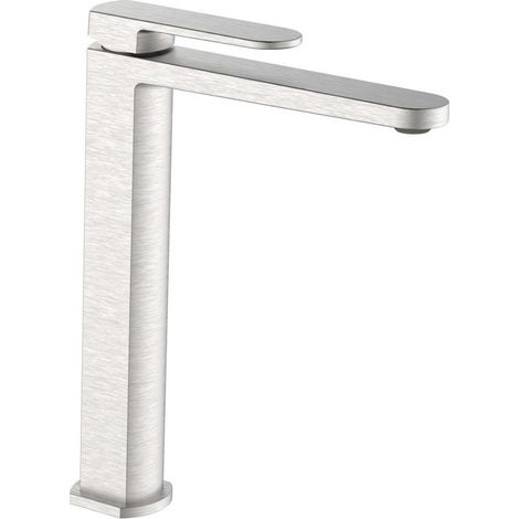 Miscelatore lavabo alto acciaio spazzolato senza piletta - serie Venere (1/2)