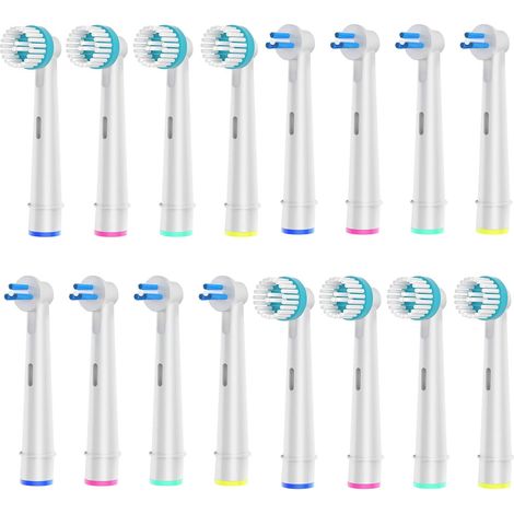 8 Têtes Brossette de Rechange Ortho Care et 8 Têtes Brossette de Rechange Interspace, Compatibles avec Oral-B Brosse a Dent Electrique.(paquet de 16,Blanc) (1/5)