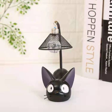 Résine Motif chat lampe Creative lumière de nuit Table de chevet Lampes pour lire (fil de fer Abat-jour) (1/4)