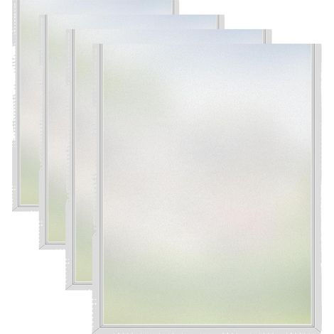Diboniur Film Occultant Fenêtre,Film Fenêtre Anti Regard sans Adhésif,Film Opaque Fenetre Protection De La Vie Privée, 44.5 200cm (Lot de 4) (1/5)