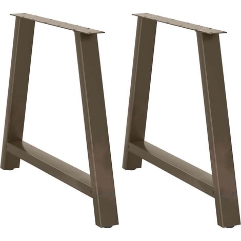 Lot de 2 pieds de table à manger en forme de A 90 x 72-73 cm design moderne avec niveleurs réglables en acier noir