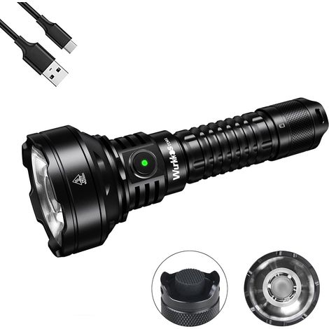 Lampe Torche LED Rechargeable - TD01 Tactique Lampe de Poche Ultra Puissante 2000 Lumens - 1039M Longue Portée Tactique Lampe Torche IP68 Étanche 2 Modes pour Randonnée/Urgence/Bricolage (1/5)