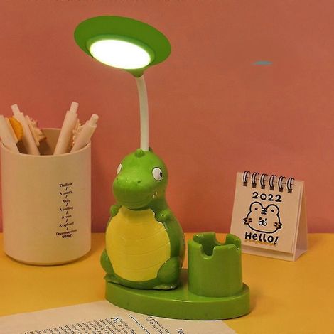 Lampe de bureau dinosaure unique avec veilleuse LED pour enfants, chargement sans fil et protection des yeux pour les étudiants (1/4)