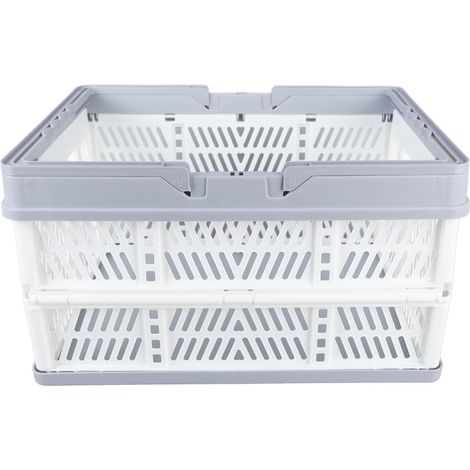Paniers pliables avec poignées en polypropylène imperméable, caisses de rangement pliables pour la maison, la cuisine, la chambre ou le bureau, blanc, grande taille