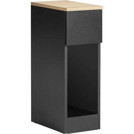 SoBuy Bedside Table Nightstand Side Table Lamp Table Black & Natural,FBT111-SCH (1/5)