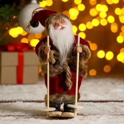 Adorno para árbol de Navidad: Papá Noel, traje burdeos, 17 cm de altura.