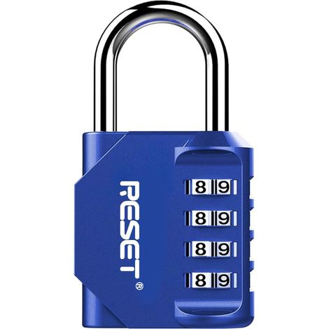 Cadenas 4 chiffres, hauteur utile 31 mm, bleu, 1 pièce Un cadenas à code 4 chiffres hauteur utile 31 mm, largeur intérieure 20 mm et diamètre d’anse 6 mm. (1/5)