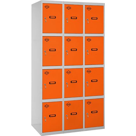 Simonrack Metallschrank grau-orange 12 Türen