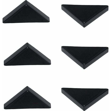 ANDIAMO 6 mm schwarze Eckenschützer für scharfkantiges Glas, Spiegel und Keramikfliesen. Dreifach geformte Eckenschützer, 20 Stück.