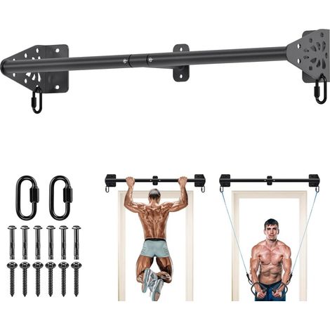 Klimmzugstange zur Wandmontage, 81 cm, mit gepolsterten Griffen, bis 200 kg – Klimmzugstange – Fitnessstange (1/5)