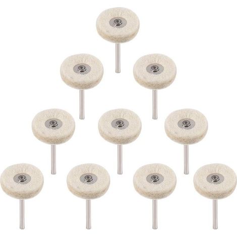 10Pcs Roue de polissage 25mm Laine Feutre Polissage Roues Foret Grinder Roues Brosses Outil Rotatif Avec Poignée (1/5)