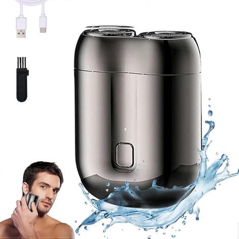 Rasoir électrique pour hommes, Nouveaux mini rasoirs électriques pour hommes 2025, Rasoir électrique compact rechargeable et étanche, Double (1/5)