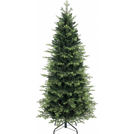 HOMCOM Geneva Fir Hinged Xmas Tree with 2079 Branch Tips, Green