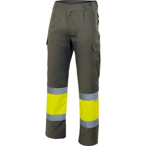 Pantalón Bicolor Alta Visibilidad VERDE CAZA/AMARILLO FLÚOR S