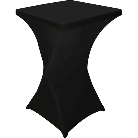 Oviala – Housse de mange-debout carré noire 70x70 cm – Polyester élastique – Protection contre tâches et rayures – Lavable en machine
