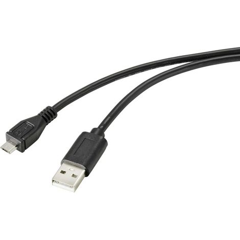 Câble USB 2.0 de 2 m – Connecteur USB-A mâle vers micro-USB mâle – Noir, avec revêtement antibactérien, haute résistance et compatibilité universelle pour chargeurs, smartphones, tablettes et périphér