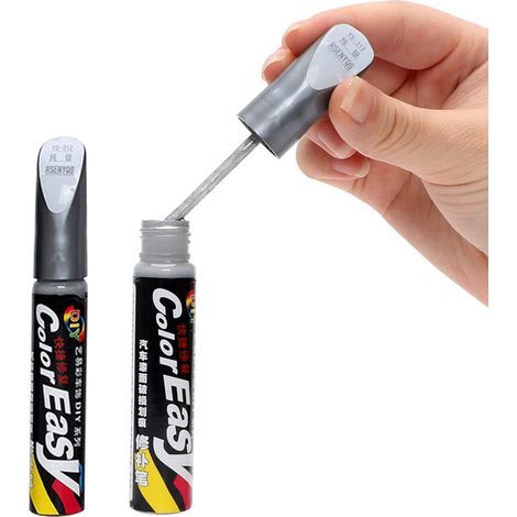 Stylo Retouche Peinture Voiture, Stylo Réparation des rayures Auto, Peinture, Anti Rayure pour Carrosserie Moto Voiture Vélo, 2 Pièces (Argent)