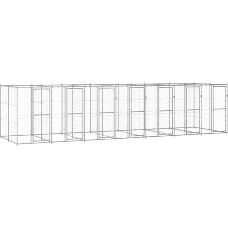 Outdoor-Hundezwinger Verzinkter Stahl 16,94 m²