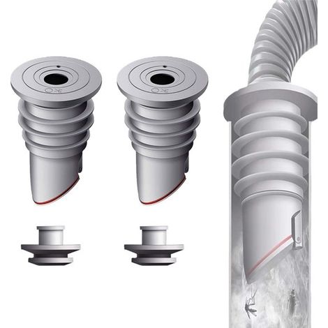 Longziming - Joint d'évacuation pour lave-linge - Bouchon anti-odeurs en silicone - Bouchon d'étanchéité pour tuyau d'évacuation - Bouchon anti-odeurs réutilisable pour cuisine et salle de bain - Gris (1/5)