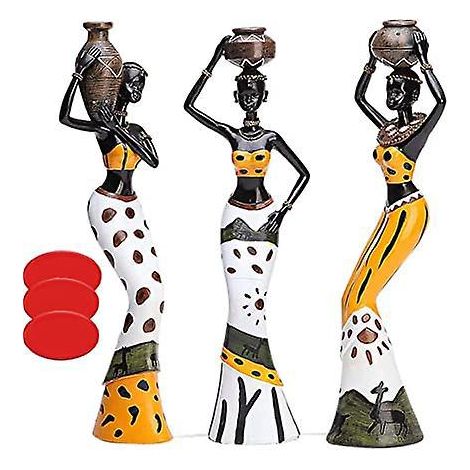 lot De 3 Sculptures Africaines Avec Ruban Adhsif, Figurine De Femme Statue Dcoration De La Maison Ornements Dcoration De La Maison Ornements Pour (1/5)