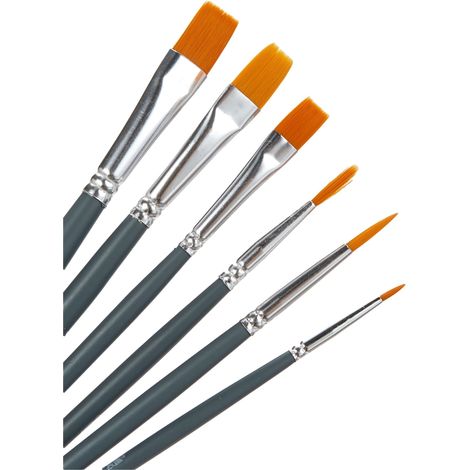 Winsor&Newton - Foundation 6 Pennelli Acquarello - Round 2 / 3 / 5 - Flat 3,5,6