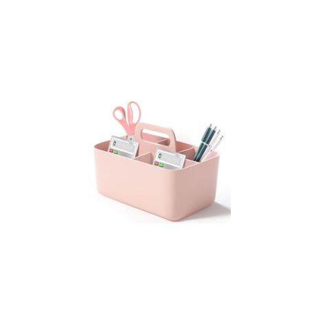 Organizador de almacenamiento apilable, caja de almacenamiento de plástico, cesta de almacenamiento con asa, organizador versátil con separadores extraíbles, ideal para oficinas, aulas y armarios, col