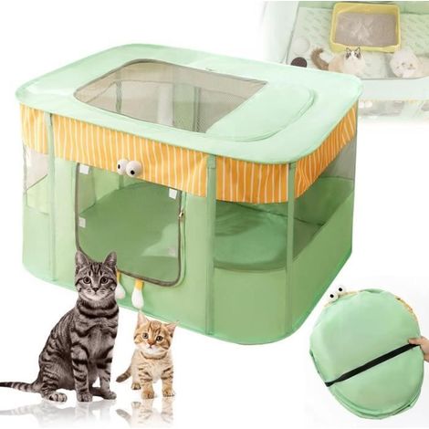 Enclos pour chiots et animaux - Marque - Modèle - Pliable - Grands yeux - Tente rectangulaire (1/4)