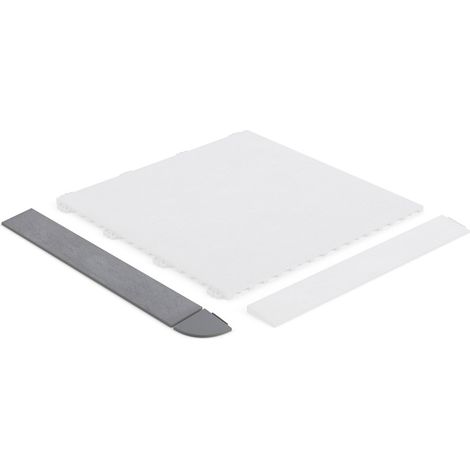 Angle gris foncé pour dalle épaisseur 8 mm Angle clipsable à dimensions 38,5 x 5,5 cm Angle résistant et simple à poser pour extérieur