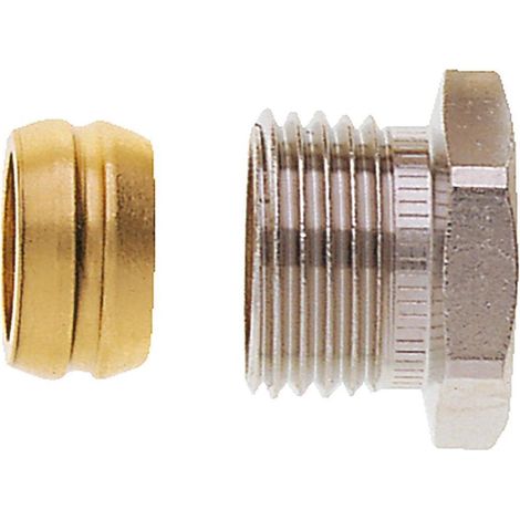 HEIMEIER Klemmverschraubung vernickelt für Cu- und Stahlrohr 15 mm und Rp 1/2 IG 2201-15.351