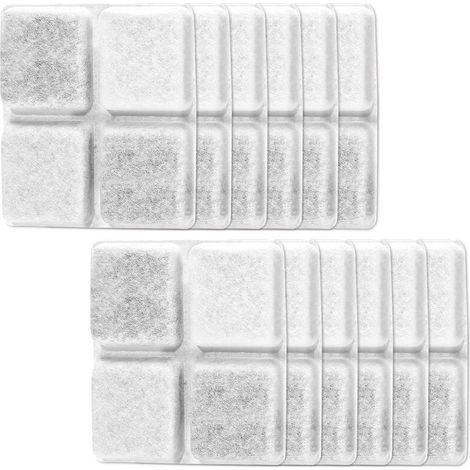 12 Pièces Filtre Fontaine Eau Chat Carré avec Filtre à Charbon, Filtre de Rechange pour Fontaine à Eau, pour Chats et Chiens, Fontaine à Eau Automatique, Distributeur d'eau-DOU