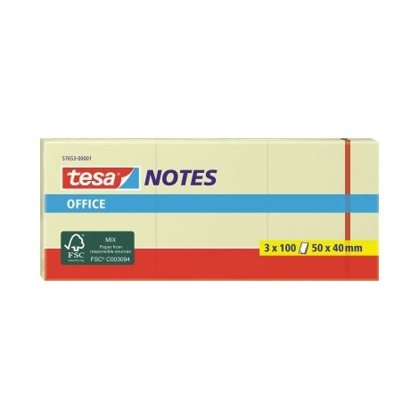 TESA Haftnotiz tesa® Office Notes 40 x 50 mm (B x H) gelb 100 Bl./Block 3 Block/Pack. (1/3)