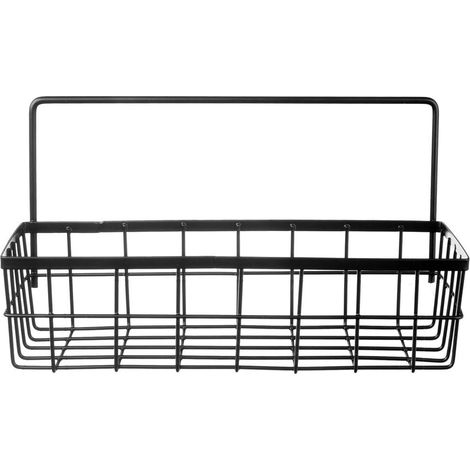 Étagère de cuisine suspendue à un rail, en métal noir, 30 x 10,5 x 17 cm (1/4)