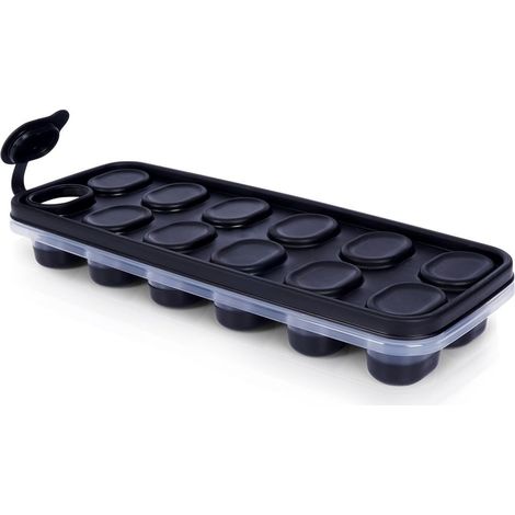 Bac à glaçons en silicone avec couvercle pour 12 gros glaçons (1/5)